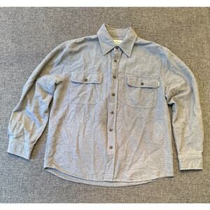 Kilimanjaro Thick Flannel Shirt Men's Size L Gray Button Up Long Sleeve